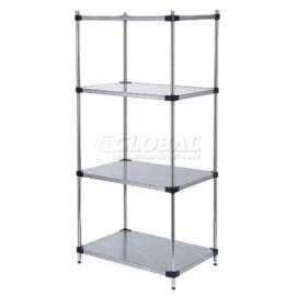 Nexel Galvanized Steel, 4 Tier, Solid Shelving Starter Unit, 48"Wx18"Dx63"H