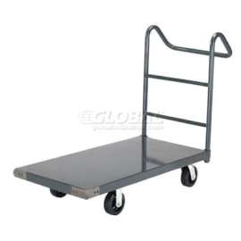 Global Industrial Steel Deck Truck 48x24 2000 Lb. Cap. 6" Rubber Casters - Ergo Handle