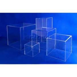 Acrylic 5 Sided Cubes, 8" x 8" x 8", 3/16" Thickness, Clear
