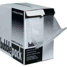 Perforated Bubble Roll W/Dispenser, 12"W x 100'L x 5/16" Thick, Clear