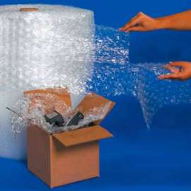 UPSable Perforated Bubble Roll, 48"W x 125'L x 1/2" Thick, Clear, 1 Roll