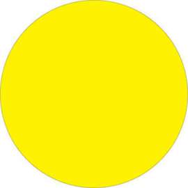 2" Dia. Round Removable Labels, Fluorescent Yellow, Roll of 500
