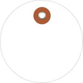 Global Industrial Plastic Circle Tag 3" Dia., White, 100/Pack
