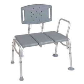 Drive Medical Heavy Duty Bariatric Plastic Seat Transfer Bench, Adjustable Height