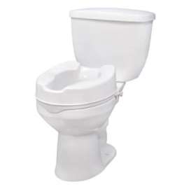 Drive Medical RTL12064 Raised Toilet Seat with Lock, Standard Seat, 4" Height
