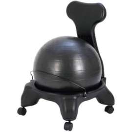 CanDo Plastic Mobile Ball Chair with Back, Adult Size, 50 cm Ball