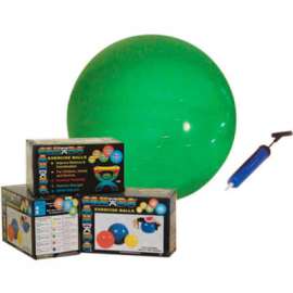 CanDo Inflatable Exercise Ball Set, Orange, 55 cm (22") Ball and Pump in Retail Box