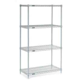 Nexel Shelving Wire Shelving Starter Unit, 48"W x 14"D x 74"H