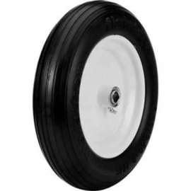 Marathon 00081 3.50/2.50-8 Flat Free Ribbed Tread - 3" Centered - 5/8" Bearings