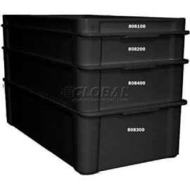 Molded Fiberglass Fibrestat ESD Stacking Tote 808300, Top Overall -23-3/8"L x 12"W x 6"H