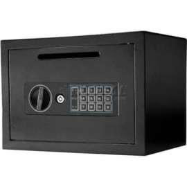 Barska Compact Keypad Depository Safe AX11934 - 13-3/4"W x 9-7/8"D x 9-7/8"H, Black