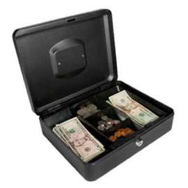 Barska Cash Box With Keyed Lock CB11834 12" x 9-7/16" x 3-9/16" Black