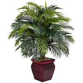 Nearly Natural Areca with Decorative Planter Silk Plant