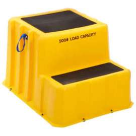 2 Step Nestable Plastic Step Stand - Yellow 26"W x 33"D x 20"H - NST-2 YEL
