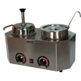Paragon 2029E Pro-Deluxe Can Dual Warmer Unit Pump/Ladle, 19-3/4"W x 11-3/4"D x 9"H - Model E