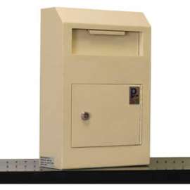 Protex Wall-Mount Bulk Item Depository Drop Box WDS-150 - 10"W x 4-1/4"D x 15"H, Beige