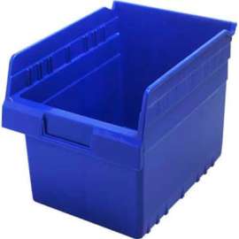 Plastic Nesting Storage Shelf Bin QSB807 8-3/8"W x 11-5/8"D x 8"H Blue