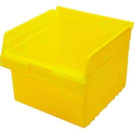 Plastic Nesting Storage Shelf Bin QSB809 11-1/8"W x 11-5/8"D x 8"H Yellow