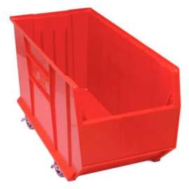 Quantum Mobile Hulk Plastic Stacking Bin, 23-7/8"W x 35-7/8"D x 17-1/2"H, Red