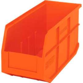Quantum Plastic Stacking and Hanging Shelf Bin SSB441 6"W x 14"D x 7"H, Orange