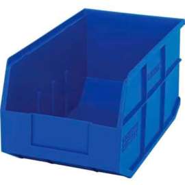 Quantum Plastic Stacking and Hanging Shelf Bin SSB443 8-1/4"W x 14"D x 7"H, Blue
