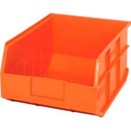 Quantum Plastic Stacking and Hanging Shelf Bin SSB445 11"W x 14"D x 7"H, Orange