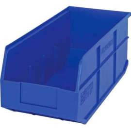Quantum Plastic Stacking and Hanging Shelf Bin SSB463 8-1/4"W x 18"D x 7"H, Blue