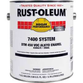 Rust-Oleum V7500 Series 450 VOC DTM Alkyd Enamel, Flat Black Gallon Can - 412402