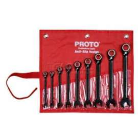 Proto JSCVT-9S 9 Piece Full Polish Combination Reversible Ratcheting Wrench Set - 12 Point