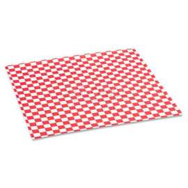 Bagcraft Papercon Grease-Resistant Paper Wrap/Liners, 12 x 12, Red Check