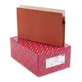 Smead 3-1/2" Accordion Expansion Drop Front Pocket, Legal, Manila/Redrope, 25/Box