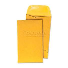 Universal Gummed Coin Envelopes, #7, 6-1/2"W x 3-1/2"H, Kraft, 500/Pack