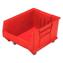 Quantum Mobile Hulk Plastic Stacking Bin, 18-1/4" x 23-7/8"D x 12"H, Red