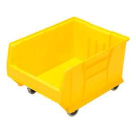 Quantum Mobile Hulk Plastic Stacking Bin, 18-1/4"W x 23-7/8"D x 12"H, Yellow
