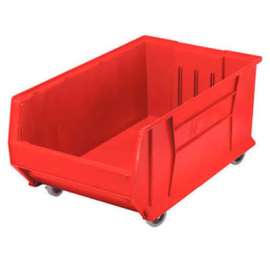 Quantum Mobile Hulk Plastic Stacking Bin, 18-1/4"W x 29-7/8"D x 12"H, Red