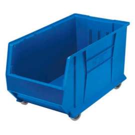 Quantum Mobile Hulk Plastic Stacking Bin, 16-1/2"W x 29-7/8"D x 15"H, Blue