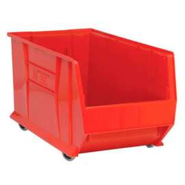 Quantum Mobile Hulk Plastic Stacking Bin, 16-1/2"W x 29-7/8"D x 15"H, Red