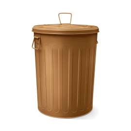 Plexon Large Metal Trash Can with Lid 20 Gallon, Decorative Outdoor Trash Can Heavy Duty Galvanized Metal Bucket with Lid for Garage Workshop Storage Farmhouse, Copper
