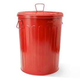 Plexon 20 Gallon Metal Trash Can with Lid Outdoor Large Garbage Can Decorative Trash Can Heavy Duty Powder Coated Metal Bucket with Lid for Garage Workshop Storage Farmhouse, Red