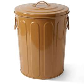 Plexon 5 Gallon Small Metal Trash Can with Lid Outdoor Galvanized Steel Bucket with Lid 5 Gal Storage Can for Dog Food Bird Seed Storage Container Rodent Pet Proof, Copper