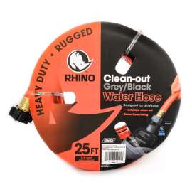 RHINOFLEX 25' GRAY/BLACK WTR HOSE