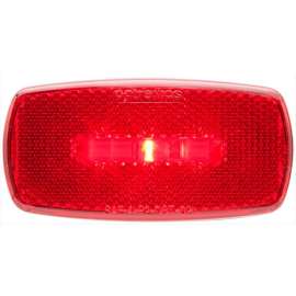 ONE LED MARK LIGHT;OVAL;BLK BSE;RED