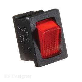 20A BLACK W/RED ROCKER SW