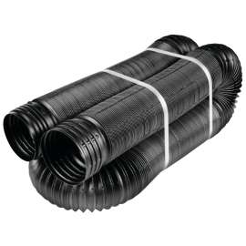 Amerimax 51310 Flexible Drain Pipe, 4 in, 25 ft L, Black