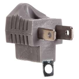 Eaton Wiring Devices 419GY Outlet Adapter with Grounding Lug, 15 A, 2-Pole, 1-Outlet, Gray