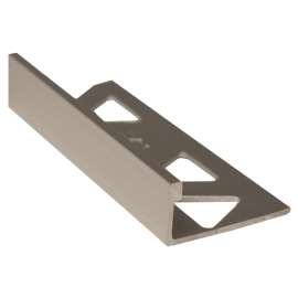 SHUR-TRIM ET2151SCA08 Flat Tile Edge, 8 ft L, 3/8 in W, Aluminum, Satin Clear Anodized