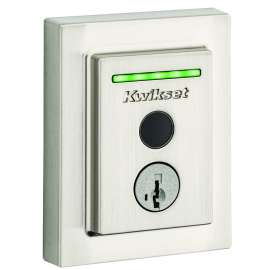 Kwikset Halo Series 959 CNT FPTR WIFI 15 Wi-Fi Enabled Smart Lock, Keyed Key, Brass/Steel, Satin Nickel, Residential