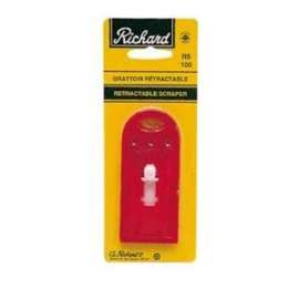 HYDE Richard RS-100 Razor Scraper, 2-1/2 in W Blade, Retractable, Single-Edge Blade, Plastic Handle