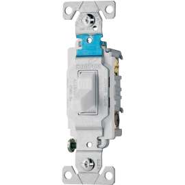 Eaton Wiring Devices CS315W Toggle Switch, 15 A, 120/277 V, 3 -Position, Screw Terminal, Nylon Housing Material