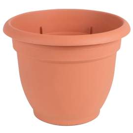 Bloem 20-56108 Self-Watering Planter, 8 in Dia, 8-3/4 in W, Round, Plastic, Terra Cotta